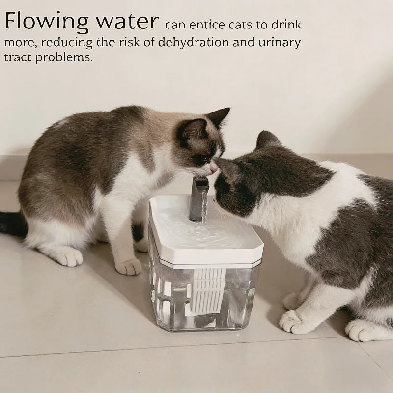 1.5L Cat Water Fountain Automatic Filter USB Pet Drinking Dispenser Live Water Circulation Fresh Flow for Cats and Small Dogs
