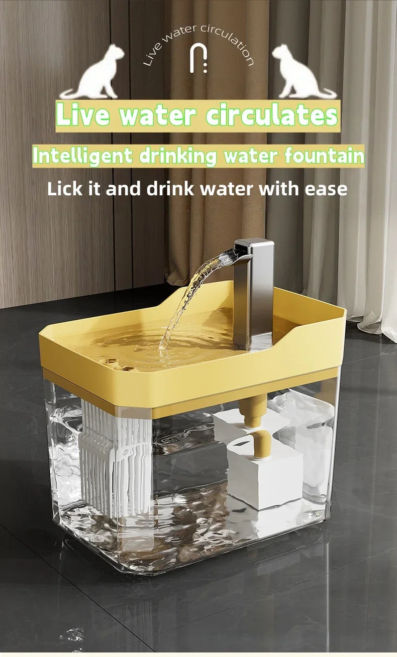 1.5L Cat Water Fountain Automatic Filter USB Pet Drinking Dispenser Live Water Circulation Fresh Flow for Cats and Small Dogs